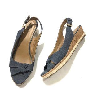Bass Christy Denim Sandals Sz 9 Open Toe Women’s